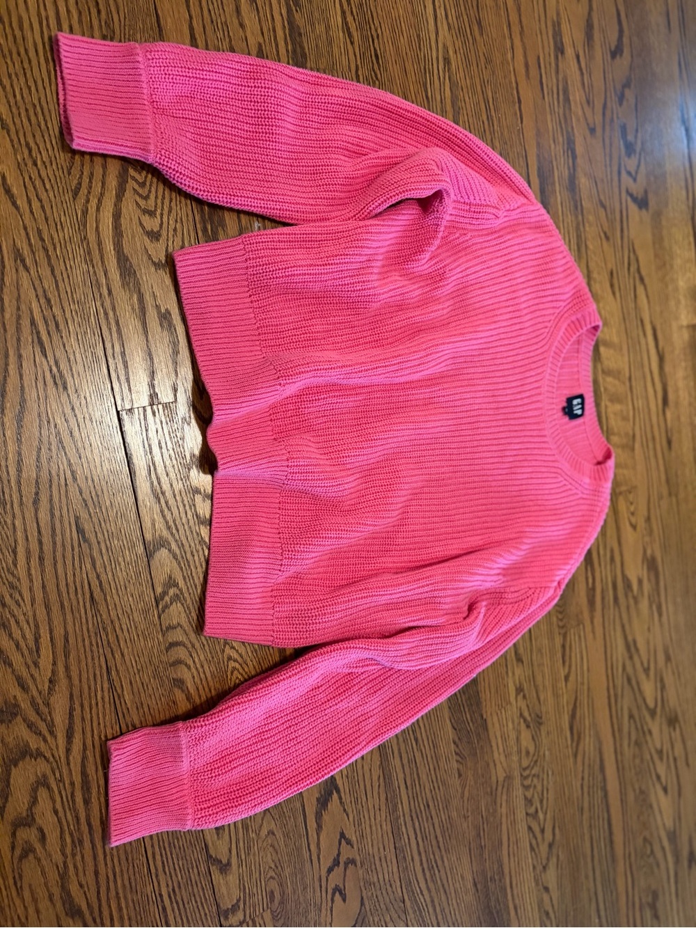 GAP Pink Ribbed Crew Neck Sweater